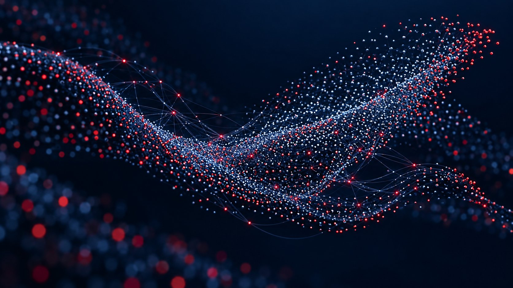 Abstract visualization of a coordinated microscopic swarm